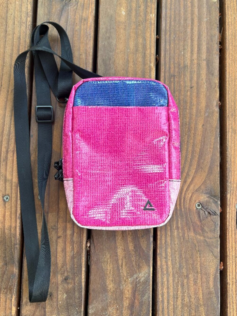 RAREFORM Sydney Sling Crossbody Bag Pink Upcycled Billboard One of a Kind